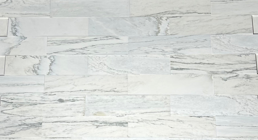 Alabama White Marble Tile in Honed Finish - 6x24x3/8"