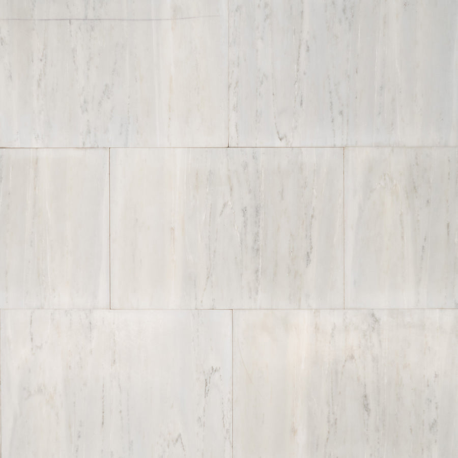Alabama White Marble Tile in Honed Finish - 16x24x3/8"