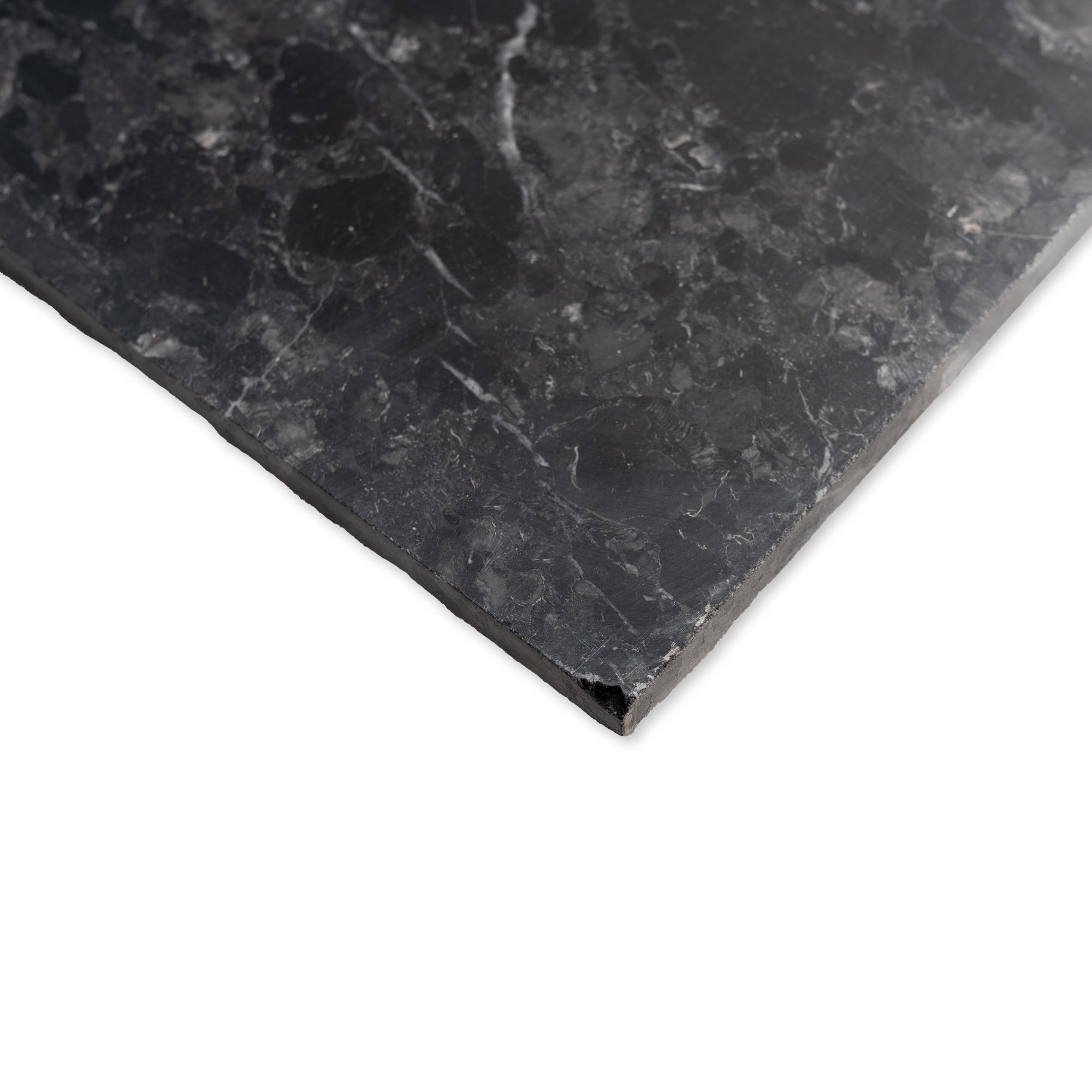 Breccia Nero Tile in Honed Finish - 18x18x1/2"