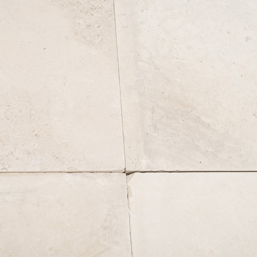 White Limestone Tile in Honed Finish - 19x24x1-1/4"
