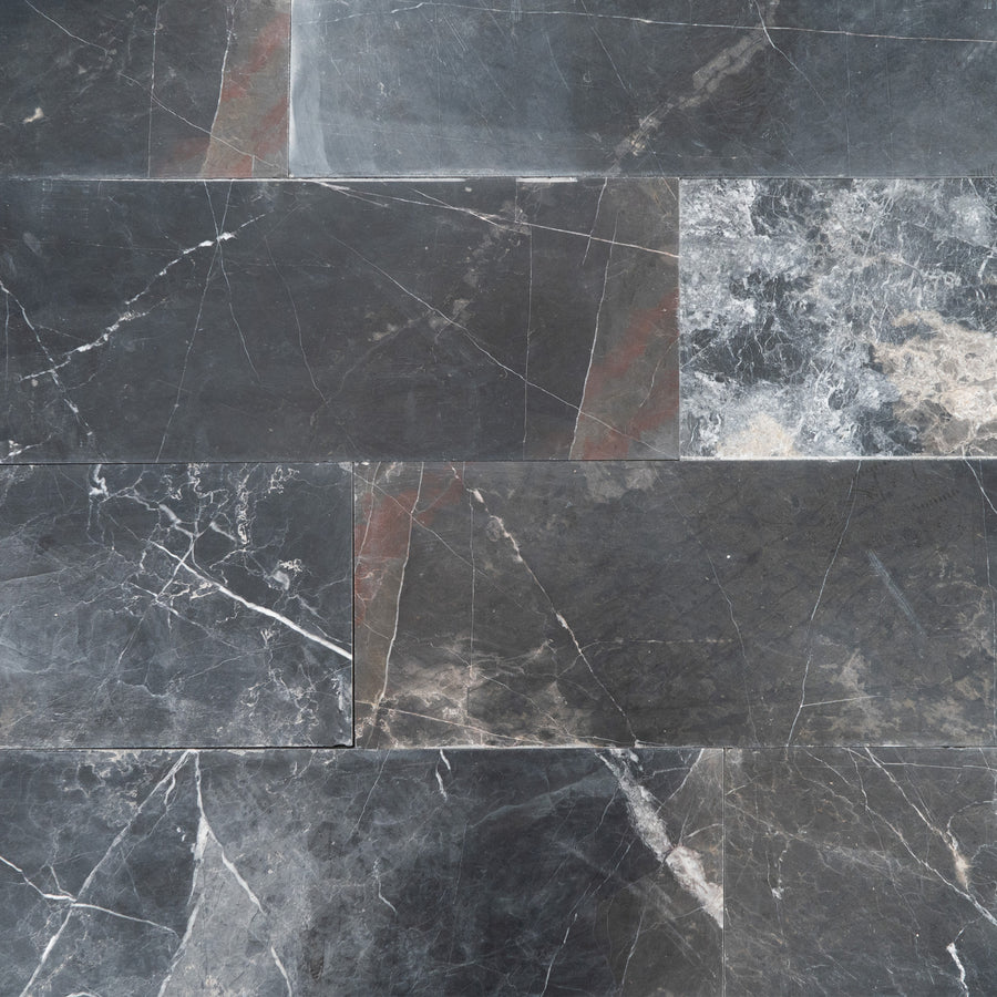 Nero Marble Tile in Honed Finish - 12x36x1"