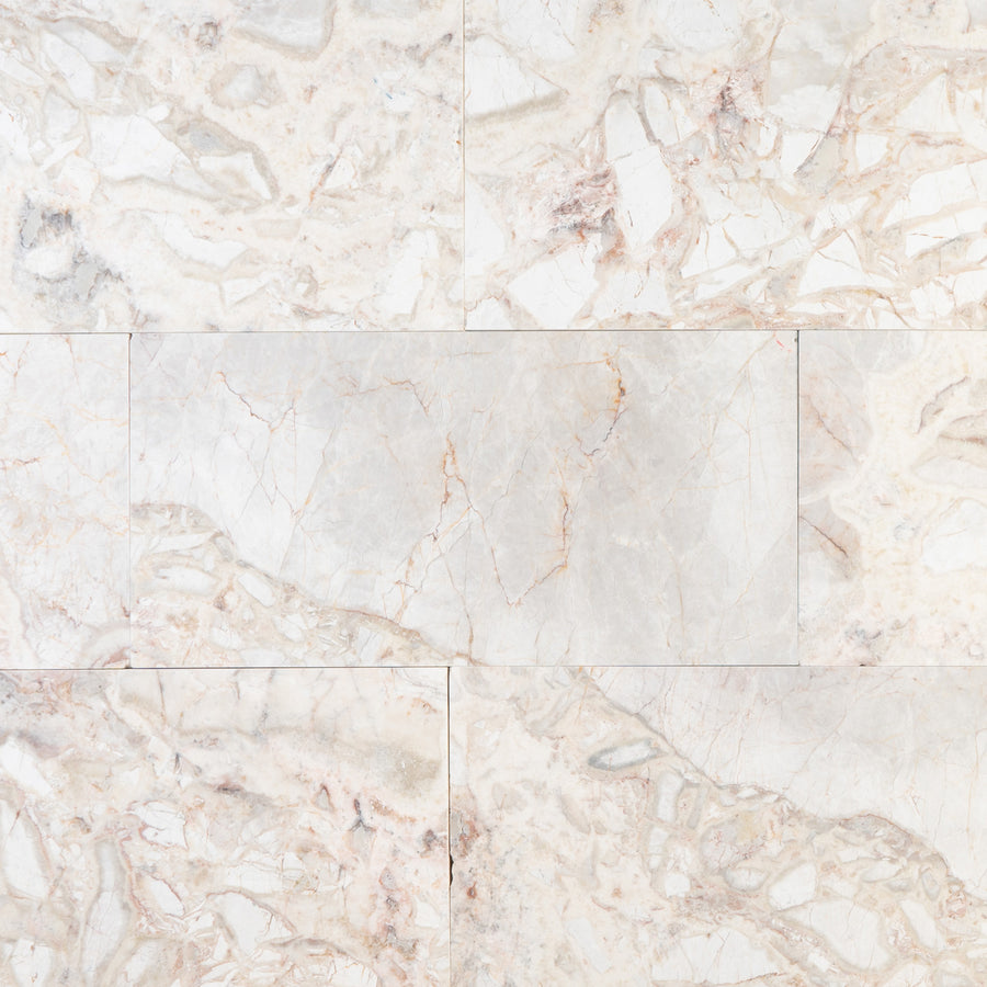 Breccia Fiore Marble Tile in Honed Finish - 12x24x3/4"