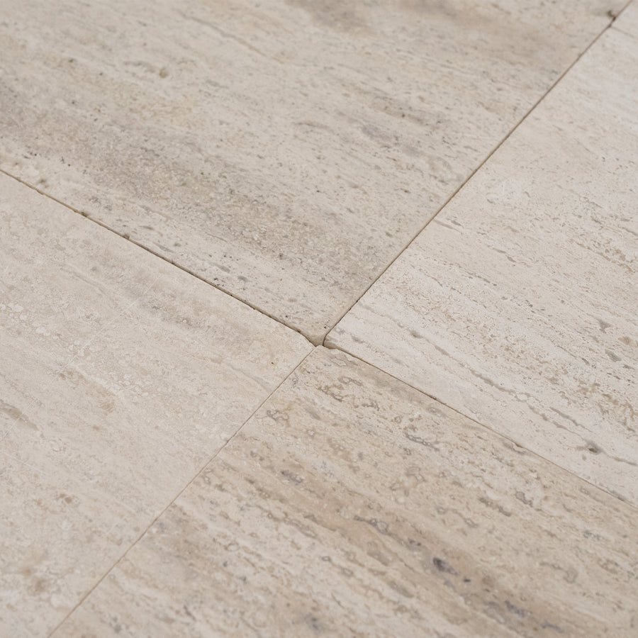 Vintage Vein Cut Travertine Tile in Brushed Finish - 12x12x3/8
