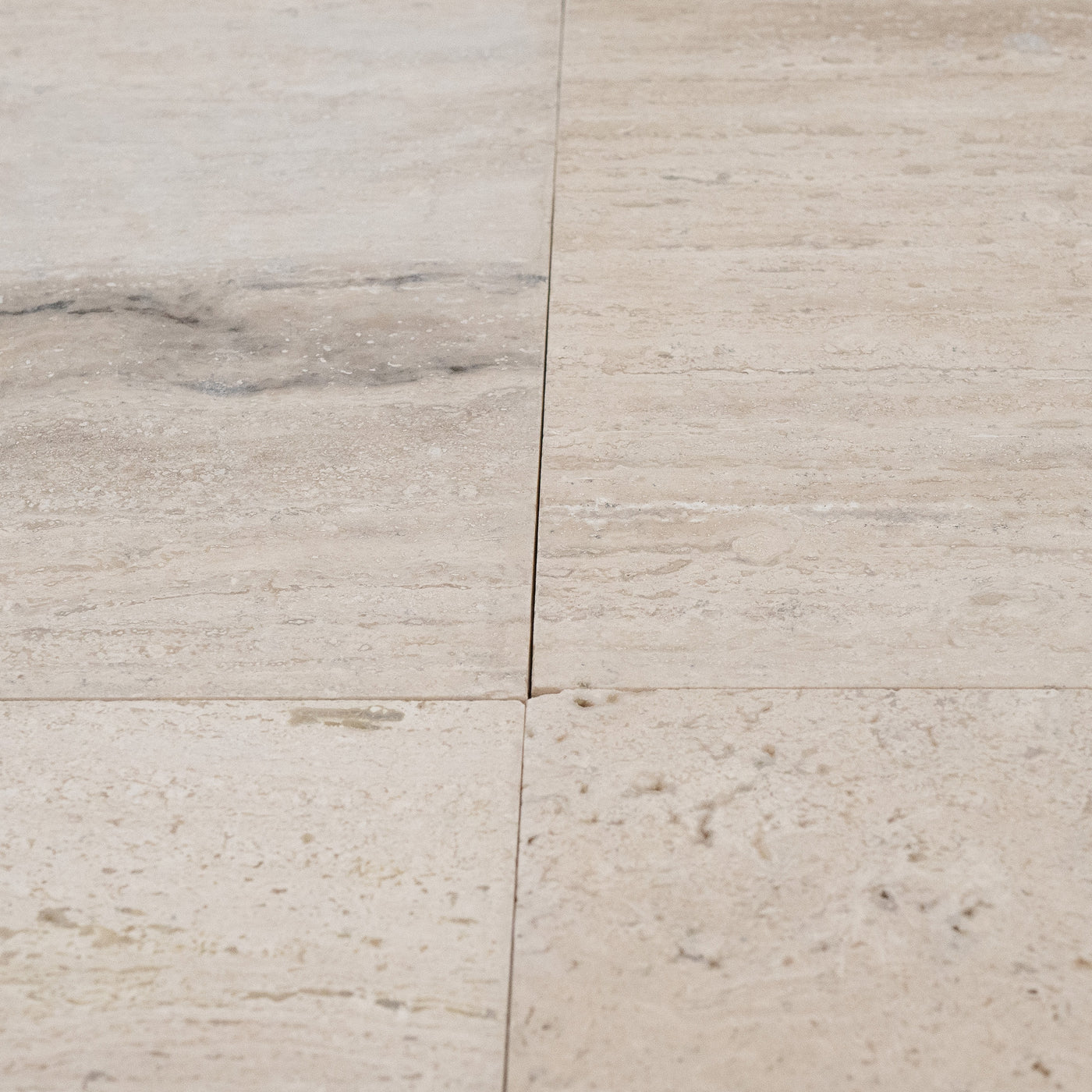 Vintage Vein Cut Travertine Tile in Brushed Finish - 12x12x3/8"