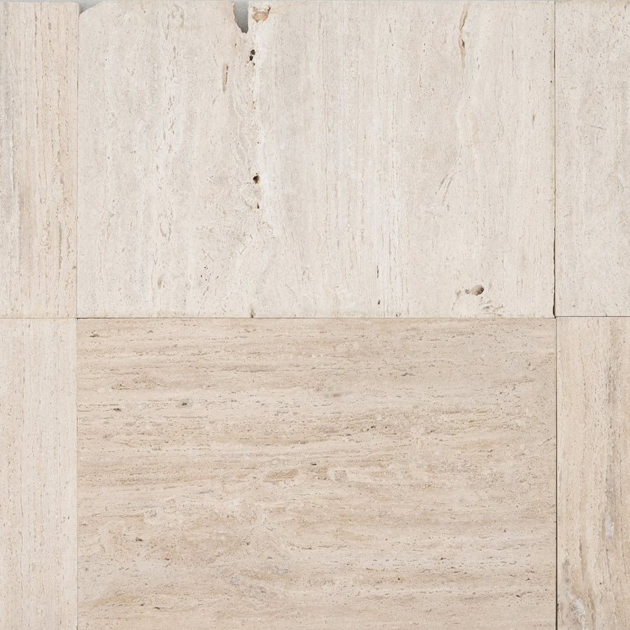 Vintage Vein Cut Travertine Tile in Brushed Finish - 16x24x3/4